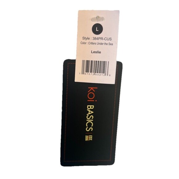 Koi Basics Critters Under The Sea Cats Women's 2-Pocket STRETCH Scrub NWT Sz L - Picture 3 of 12